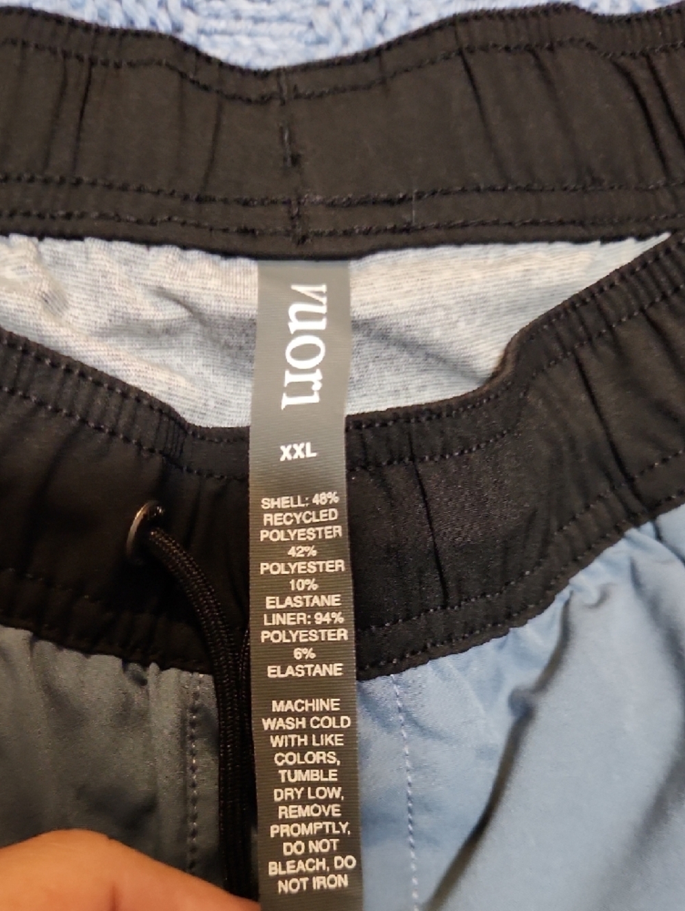 Vuori Slate Blue Athletic Shorts with Black Waistband - Picture 4 of 8